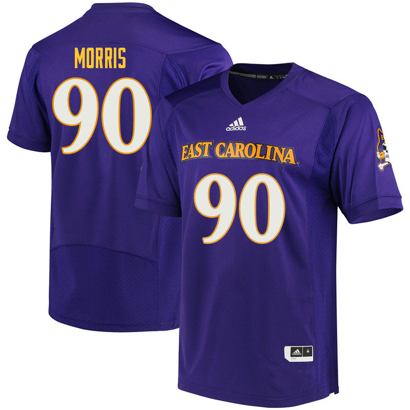 Men #90 Elijah Morris ECU Pirates College Football Jerseys Sale-Purple - Click Image to Close